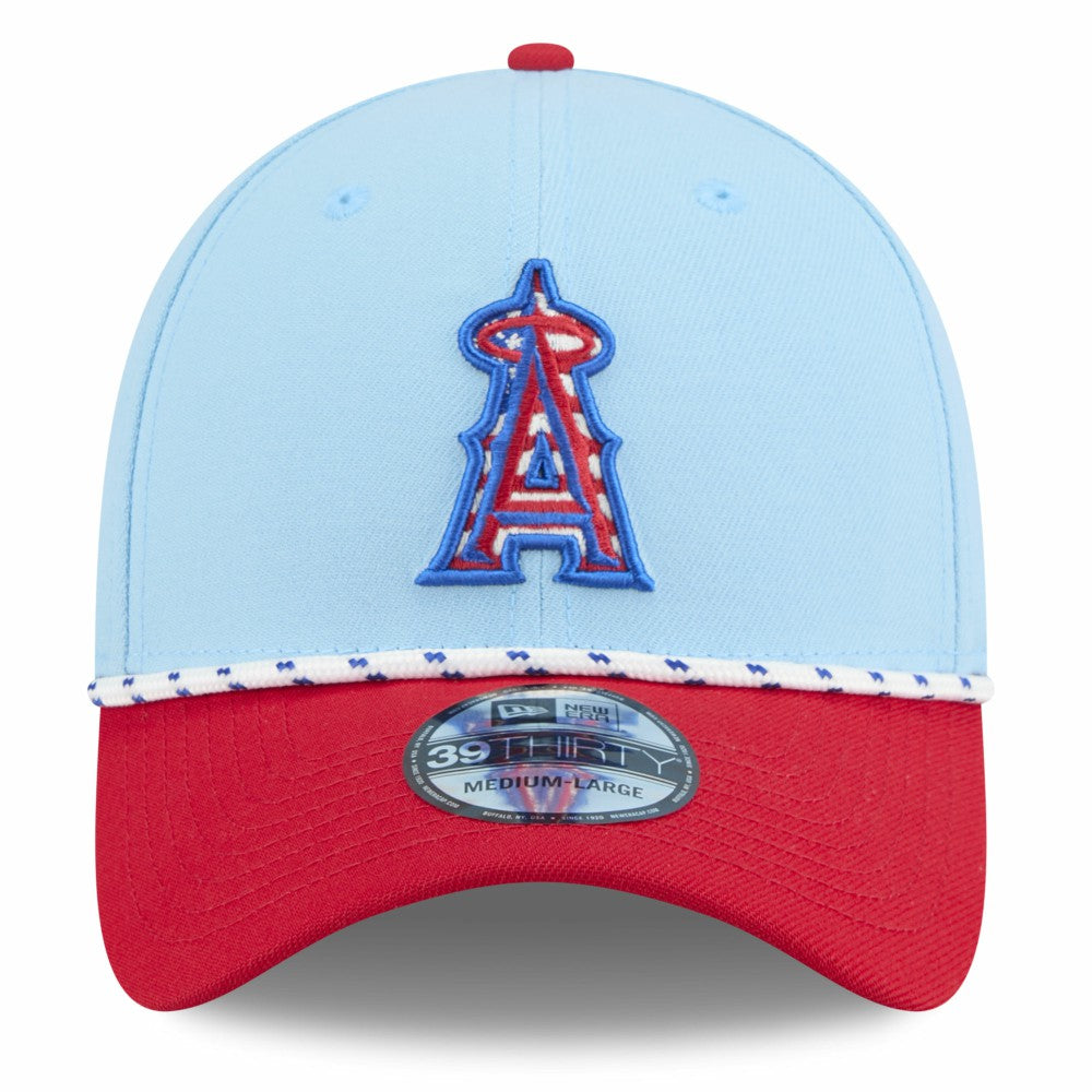 Los Angeles Angels 2025 Fourth of July 39THIRTY Flex Hat Light Blue/Red
