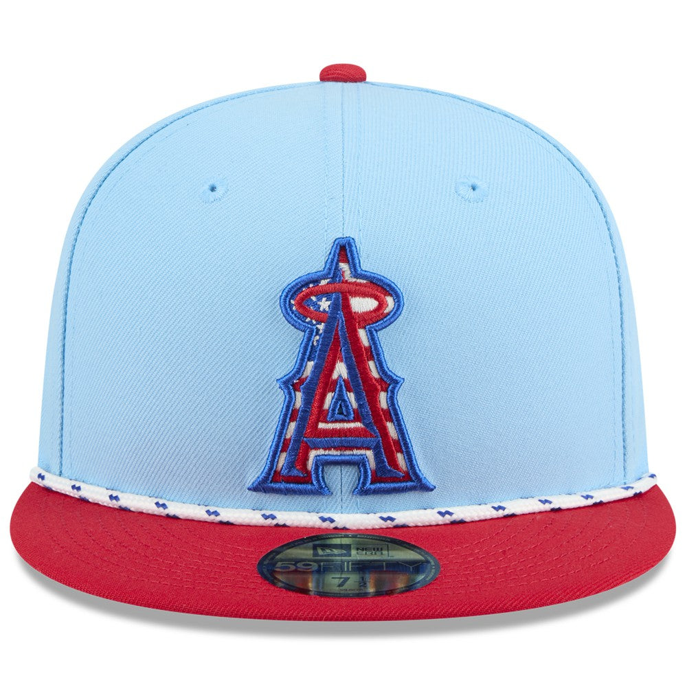 Los Angeles Angels 2025 Fourth of July 59FIFTY Fitted Hat Light Blue/Red