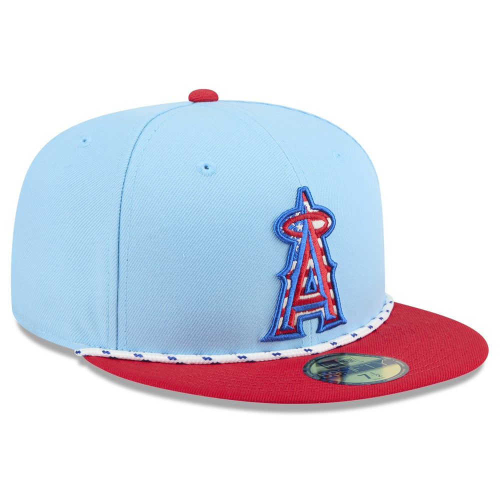 Los Angeles Angels 2025 Fourth of July 59FIFTY Fitted Hat Light Blue/Red