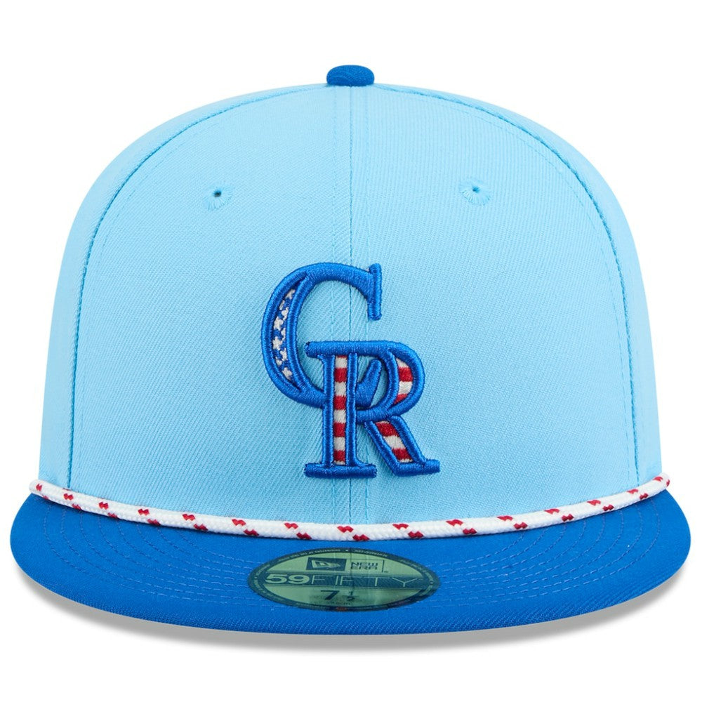 Colorado Rockies 2025 Fourth of July 59FIFTY Fitted Hat Light Blue/Blue