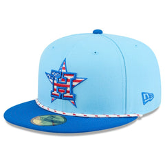 Houston Astros 2025 Fourth of July 59FIFTY Fitted Hat Light Blue/Blue