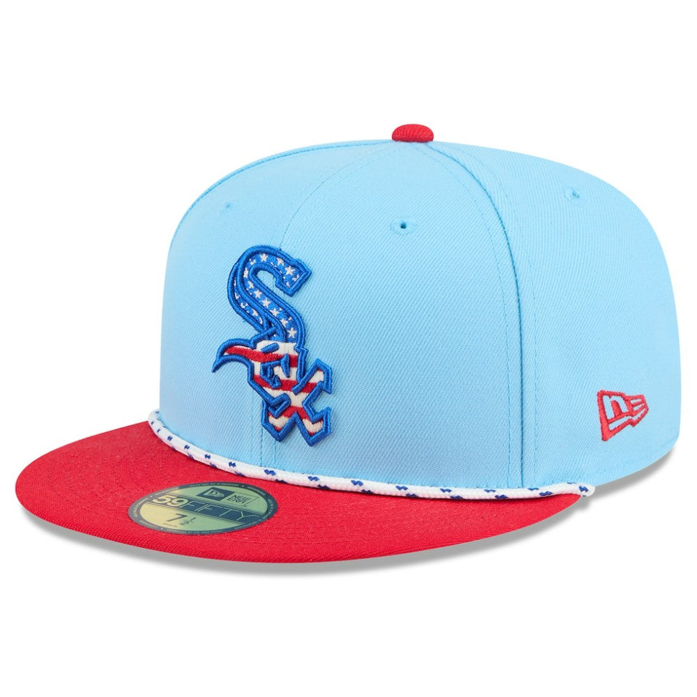 Chicago White Sox 2025 Fourth of July 59FIFTY Fitted Hat Light Blue/Red