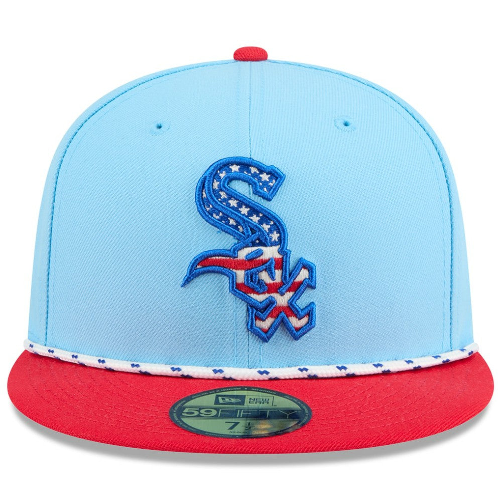Chicago White Sox 2025 Fourth of July 59FIFTY Fitted Hat Light Blue/Red