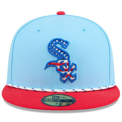 Chicago White Sox 2025 Fourth of July 59FIFTY Fitted Hat Light Blue/Red