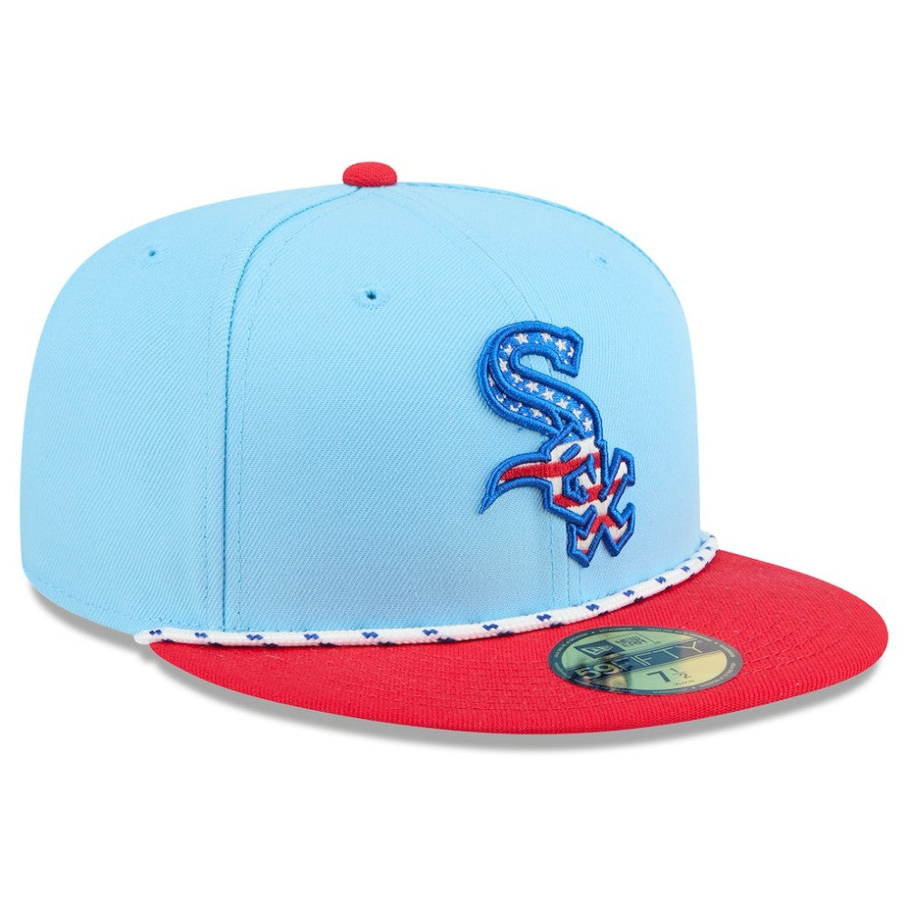 Chicago White Sox 2025 Fourth of July 59FIFTY Fitted Hat Light Blue/Red