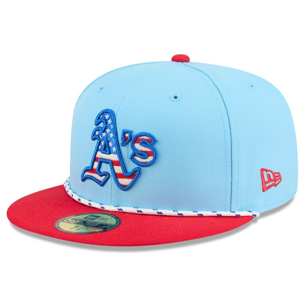 Athletics 2025 Fourth of July 59FIFTY Fitted Hat Light Blue/Red
