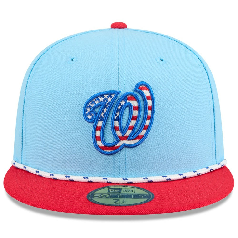 Washington Nationals 2025 Fourth of July 59FIFTY Fitted Hat Light Blue/Red
