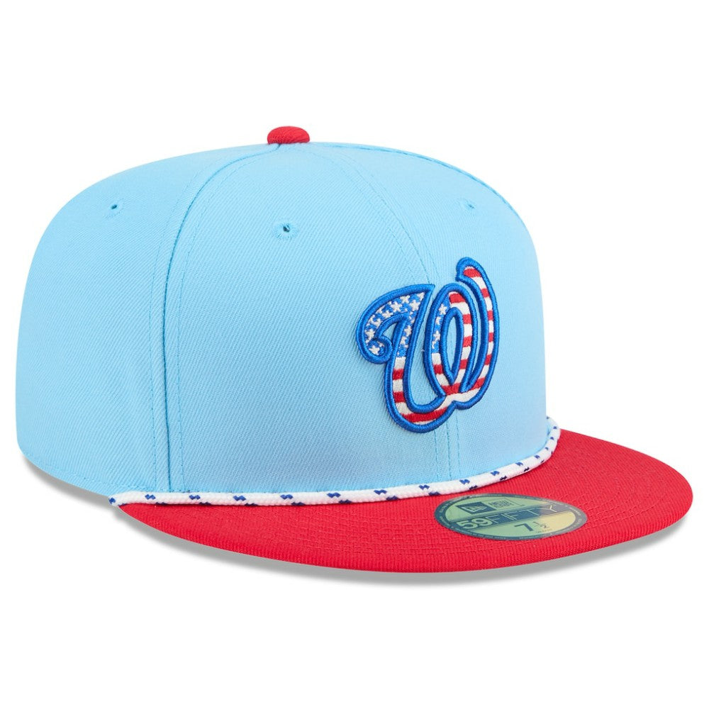 Washington Nationals 2025 Fourth of July 59FIFTY Fitted Hat Light Blue/Red