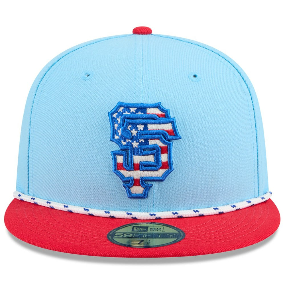 San Francisco Giants 2025 Fourth of July 59FIFTY Fitted Hat Light Blue/Red