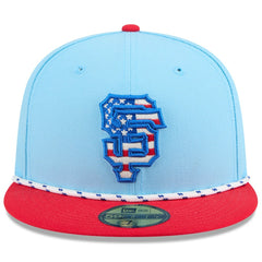 San Francisco Giants 2025 Fourth of July 59FIFTY Fitted Hat Light Blue/Red