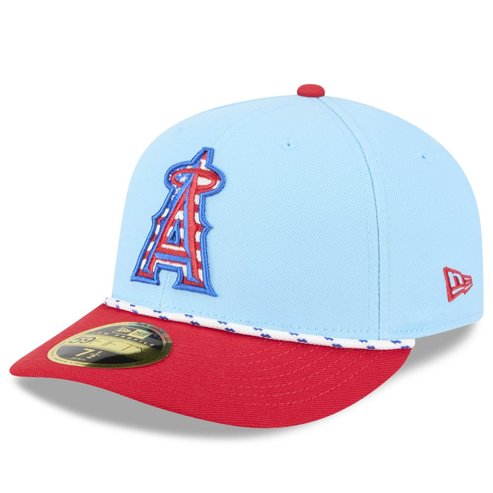 Los Angeles Angels 2025 Fourth of July Low Profile 59FIFTY Fitted Hat Light Blue/Red