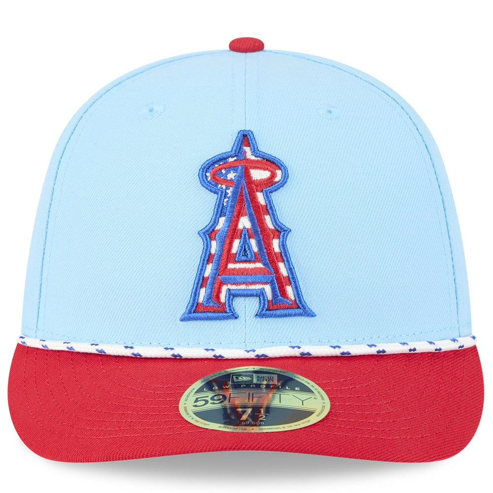 Los Angeles Angels 2025 Fourth of July Low Profile 59FIFTY Fitted Hat Light Blue/Red