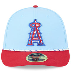 Los Angeles Angels 2025 Fourth of July Low Profile 59FIFTY Fitted Hat Light Blue/Red