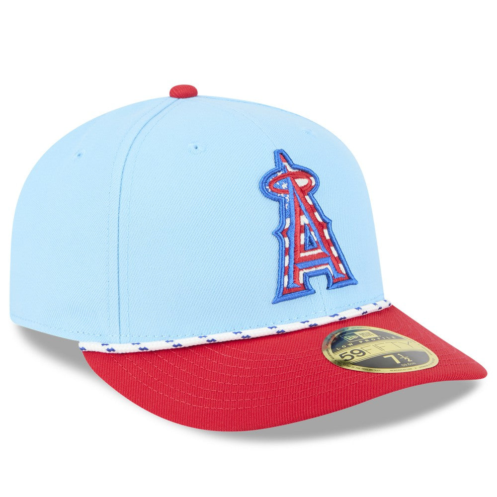 Los Angeles Angels 2025 Fourth of July Low Profile 59FIFTY Fitted Hat Light Blue/Red