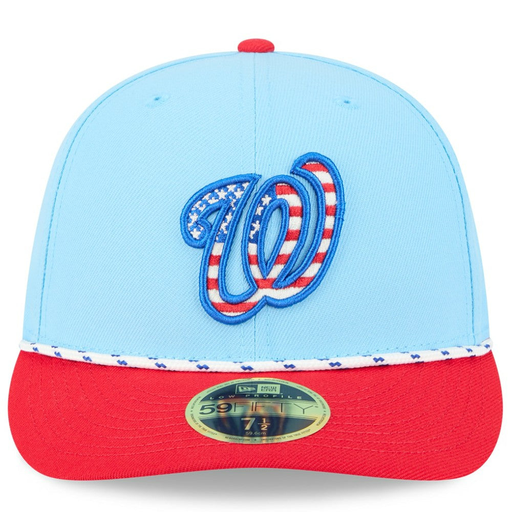 Washington Nationals 2025 Fourth of July Low Profile 59FIFTY Fitted Hat Light Blue/Red