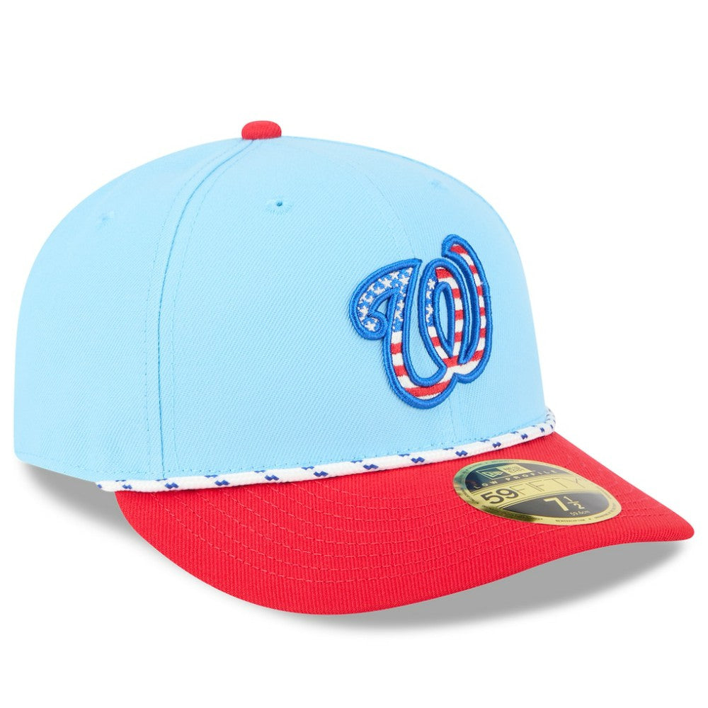 Washington Nationals 2025 Fourth of July Low Profile 59FIFTY Fitted Hat Light Blue/Red