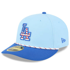 Los Angeles Dodgers 2025 Fourth of July Low Profile 59FIFTY Fitted Hat Light Blue/Royal