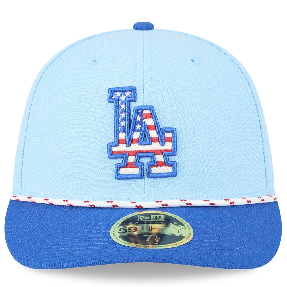 Los Angeles Dodgers 2025 Fourth of July Low Profile 59FIFTY Fitted Hat Light Blue/Royal