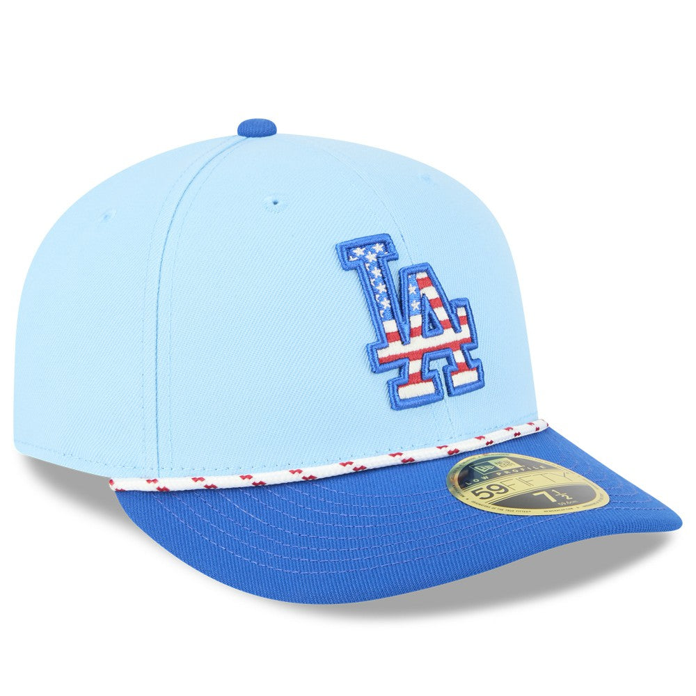 Los Angeles Dodgers 2025 Fourth of July Low Profile 59FIFTY Fitted Hat Light Blue/Royal