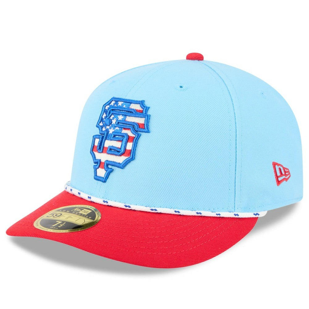 San Francisco Giants 2025 Fourth of July Low Profile 59FIFTY Fitted Hat Light Blue/Red