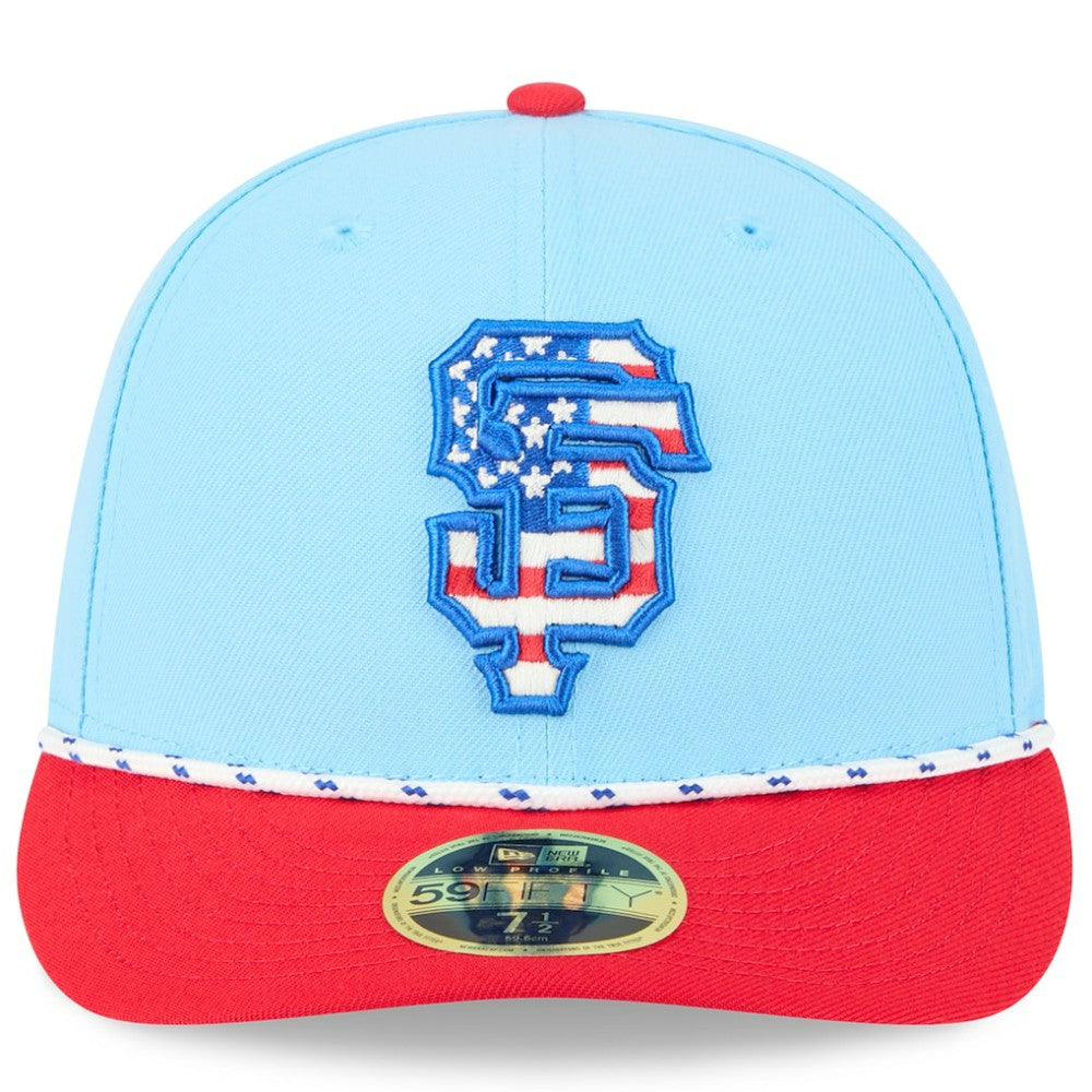 San Francisco Giants 2025 Fourth of July Low Profile 59FIFTY Fitted Hat Light Blue/Red