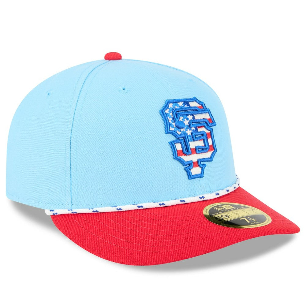 San Francisco Giants 2025 Fourth of July Low Profile 59FIFTY Fitted Hat Light Blue/Red