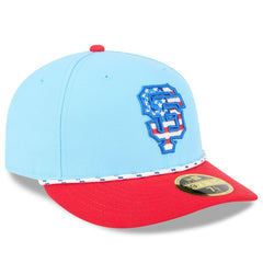 San Francisco Giants 2025 Fourth of July Low Profile 59FIFTY Fitted Hat Light Blue/Red