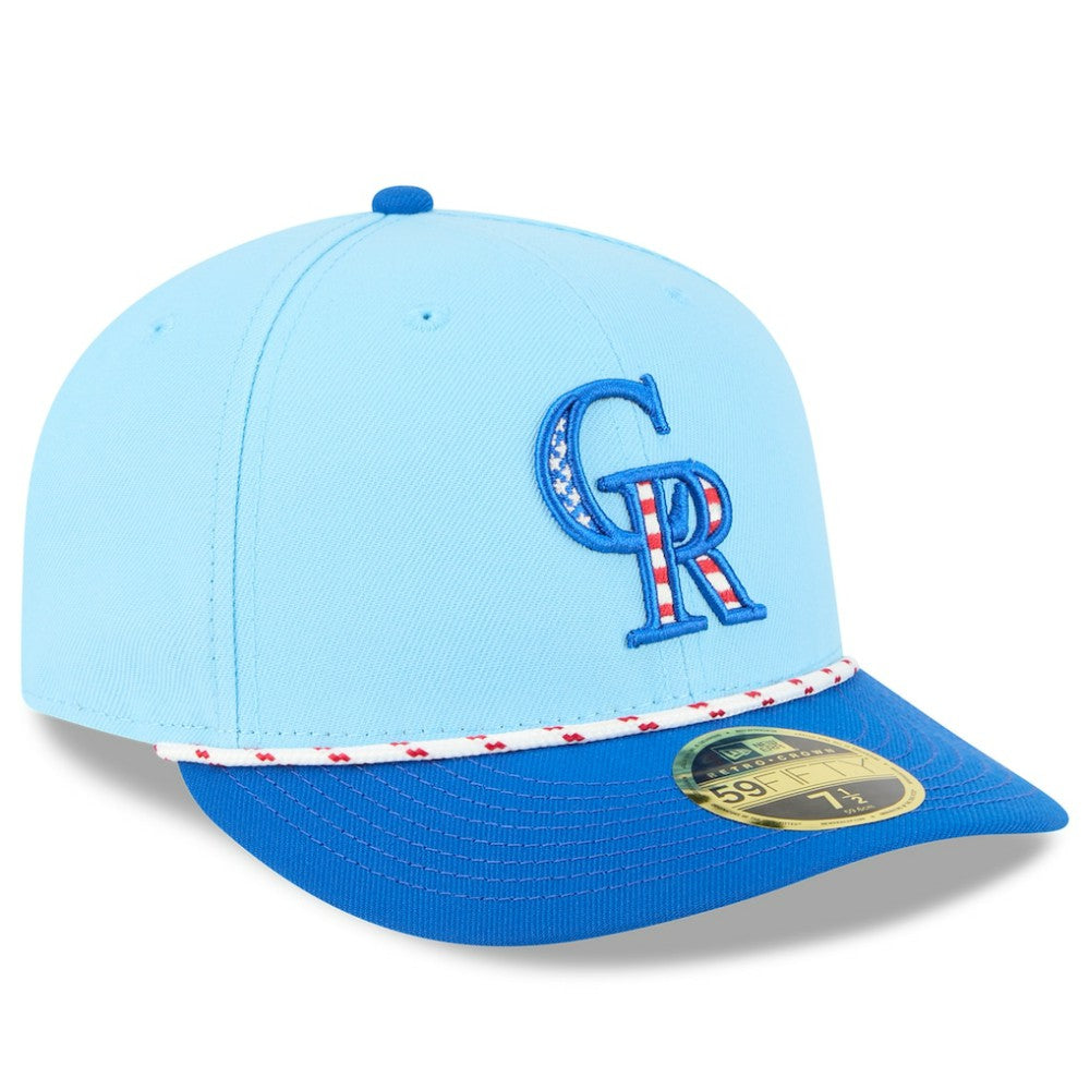 Colorado Rockies 2025 Fourth of July Low Profile 59FIFTY Fitted Hat Light Blue/Blue