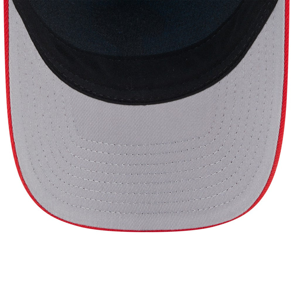 Miami Marlins 2025 Fourth of July 9FORTY A-Frame M-Crown Adjustable Trucker Hat Light Blue/Red