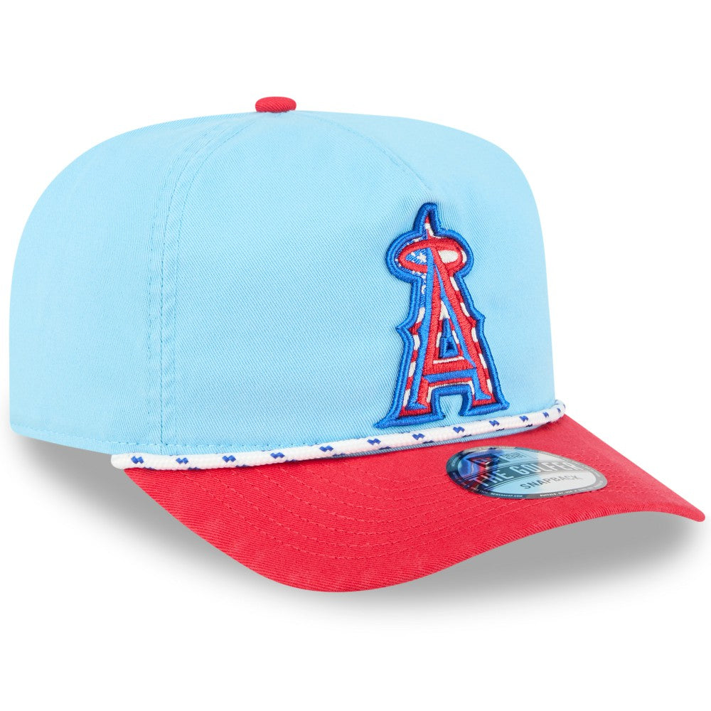 Los Angeles Angels 2025 Fourth of July Golfer Snapback Hat Light Blue/Red