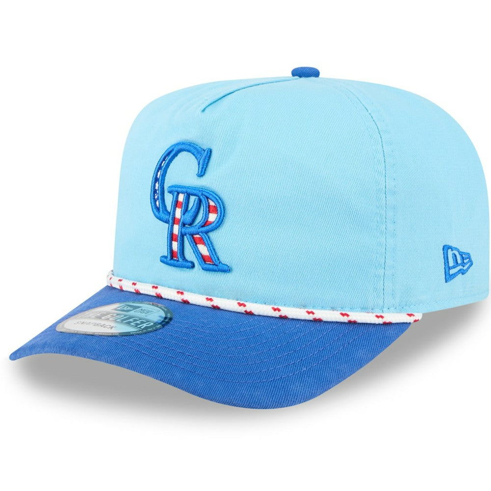 Colorado Rockies 2025 Fourth of July Golfer Snapback Hat Light Blue/Blue