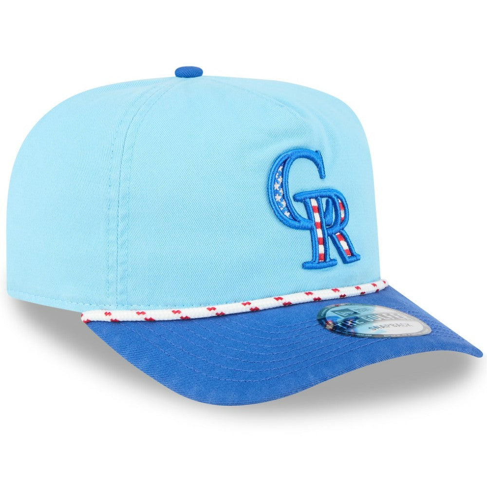 Colorado Rockies 2025 Fourth of July Golfer Snapback Hat Light Blue/Blue
