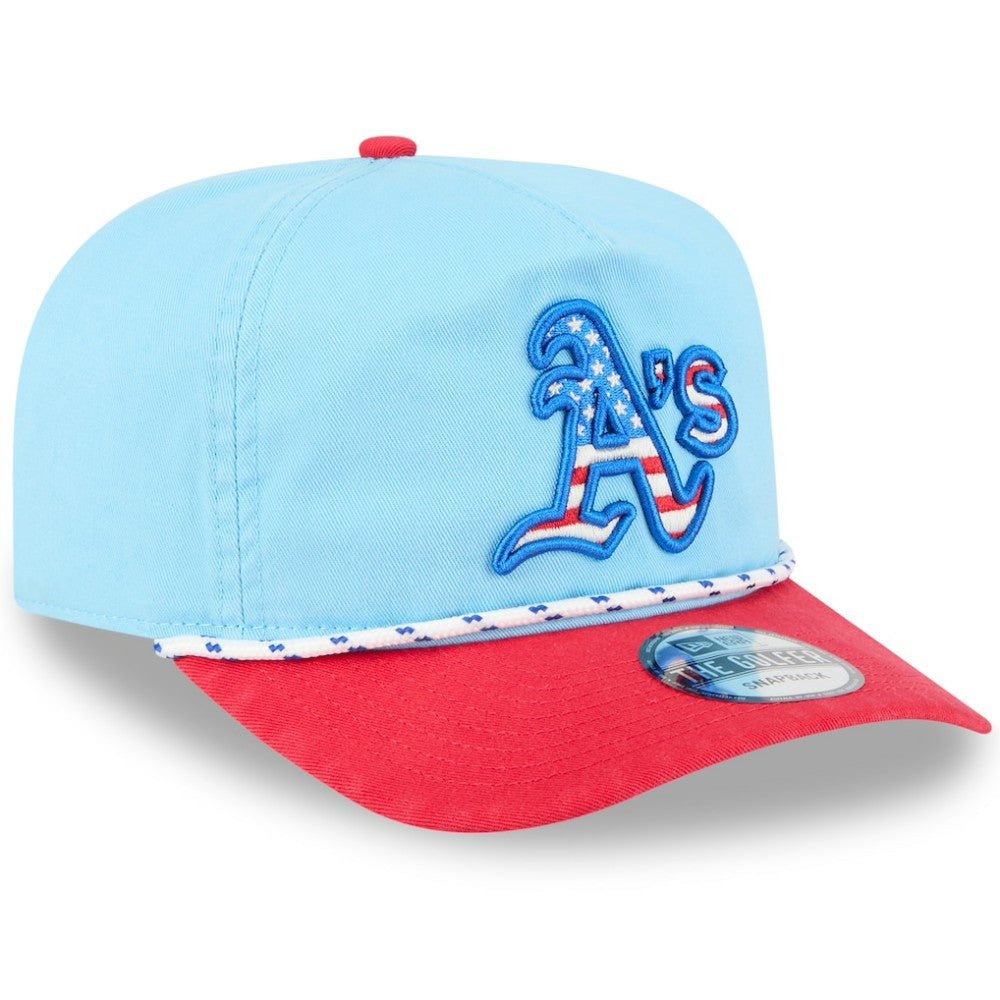 Athletics 2025 Fourth of July Golfer Snapback Hat Light Blue/Red