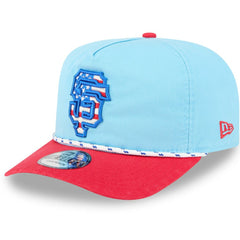 San Francisco Giants 2025 Fourth of July Golfer Snapback Hat Light Blue/Red