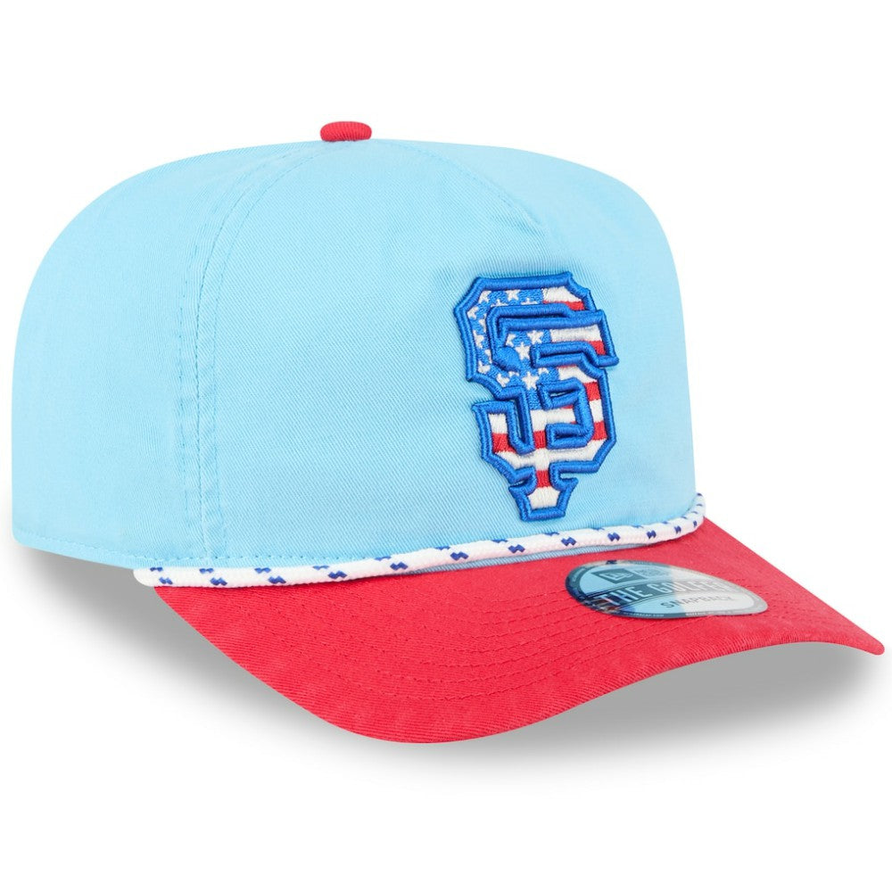 San Francisco Giants 2025 Fourth of July Golfer Snapback Hat Light Blue/Red