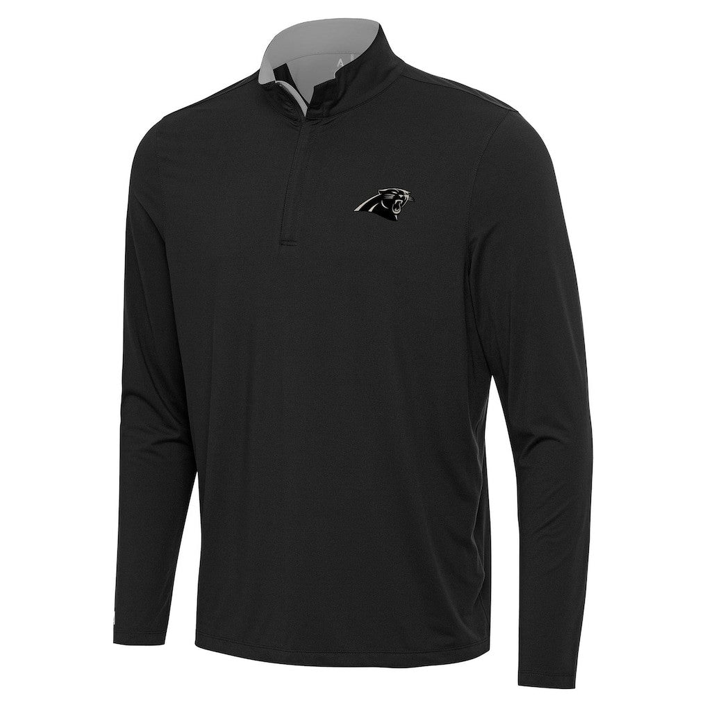 Carolina Panthers Antigua Content Quarter-Zip Pullover Top - Black on sale