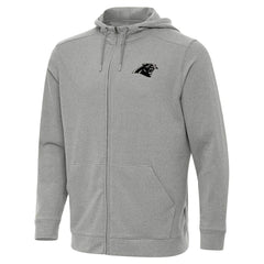 Carolina Panthers Antigua Effortless Full-Zip Hoodie Jacket - Heather Gray on sale