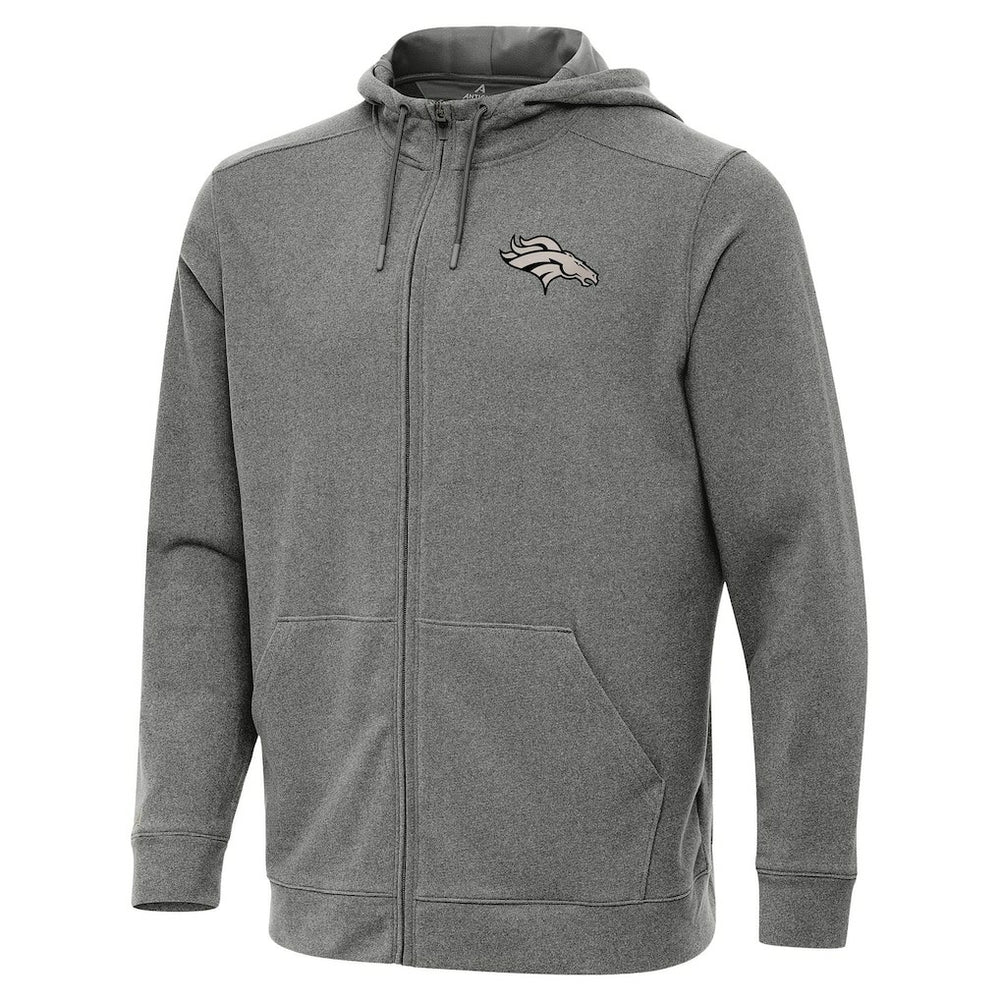Denver Broncos Antigua Effortless Full-Zip Hoodie Jacket - Heather Black sale