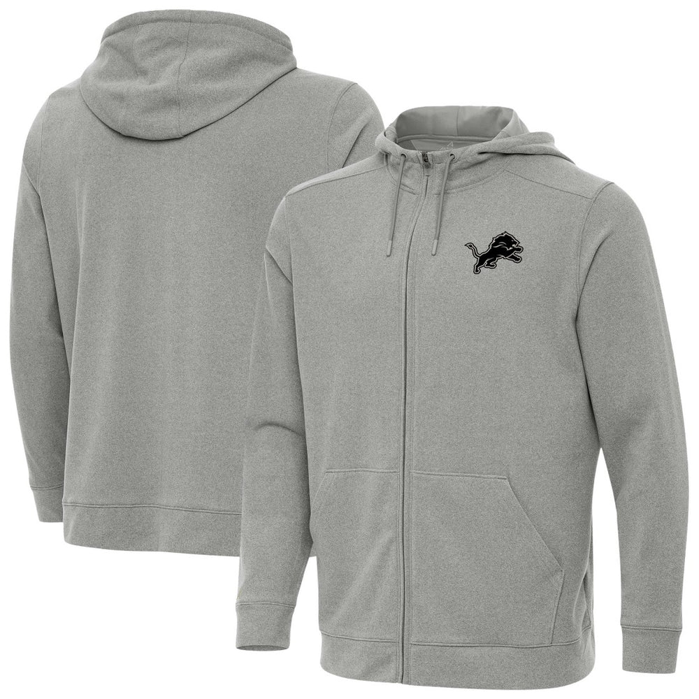 Detroit Lions Antigua Effortless Full-Zip Hoodie Jacket - Heather Gray for sale