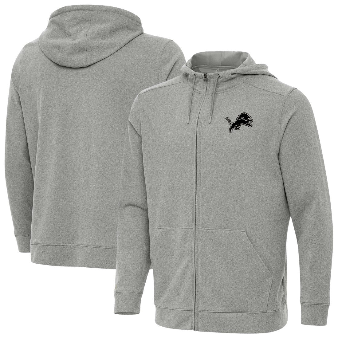 Detroit Lions Antigua Effortless Full-Zip Hoodie Jacket - Heather Gray for sale
