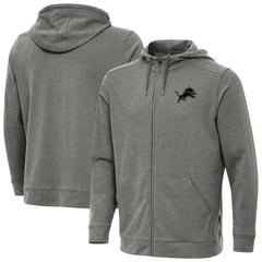 Detroit Lions Antigua Effortless Full-Zip Hoodie Jacket - Heather Black outlet