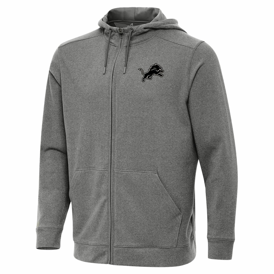Detroit Lions Antigua Effortless Full-Zip Hoodie Jacket - Heather Black outlet