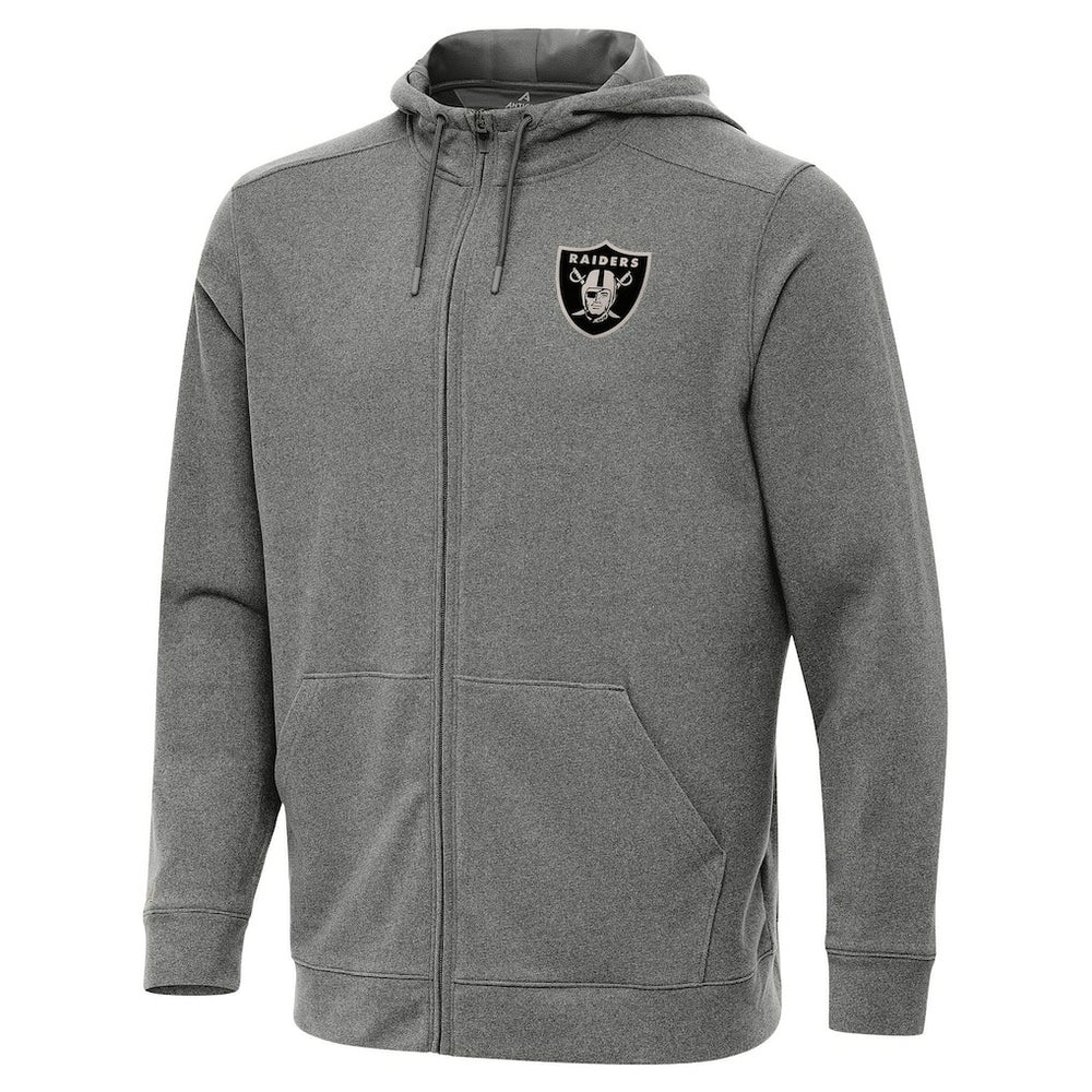 Las Vegas Raiders Antigua Effortless Full-Zip Hoodie Jacket - Heather Black cheap