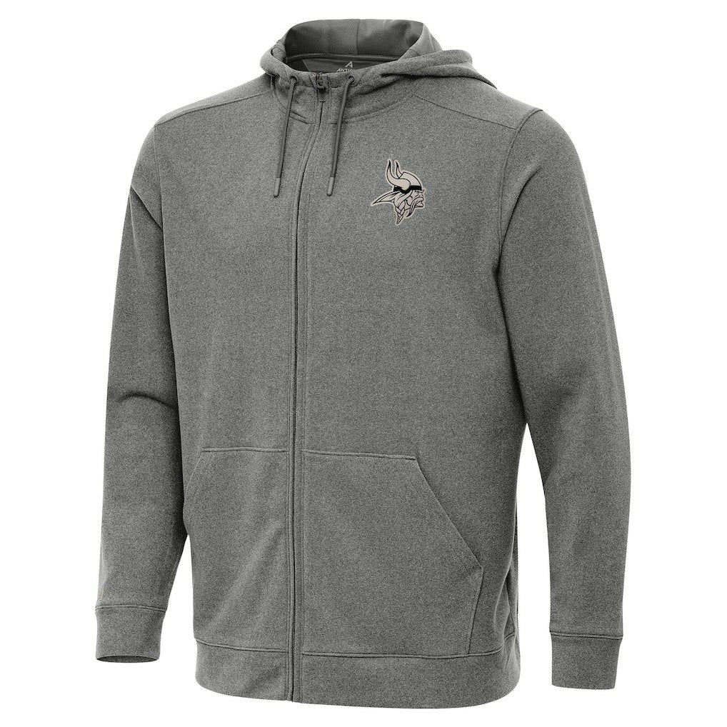 Minnesota Vikings Antigua Effortless Full-Zip Hoodie Jacket - Heather Black on sale