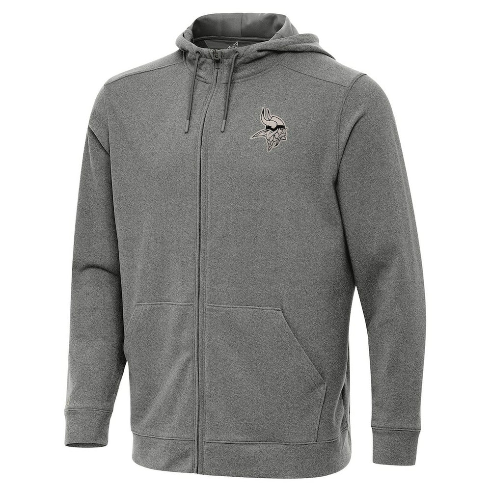 Minnesota Vikings Antigua Effortless Full-Zip Hoodie Jacket - Heather Black on sale