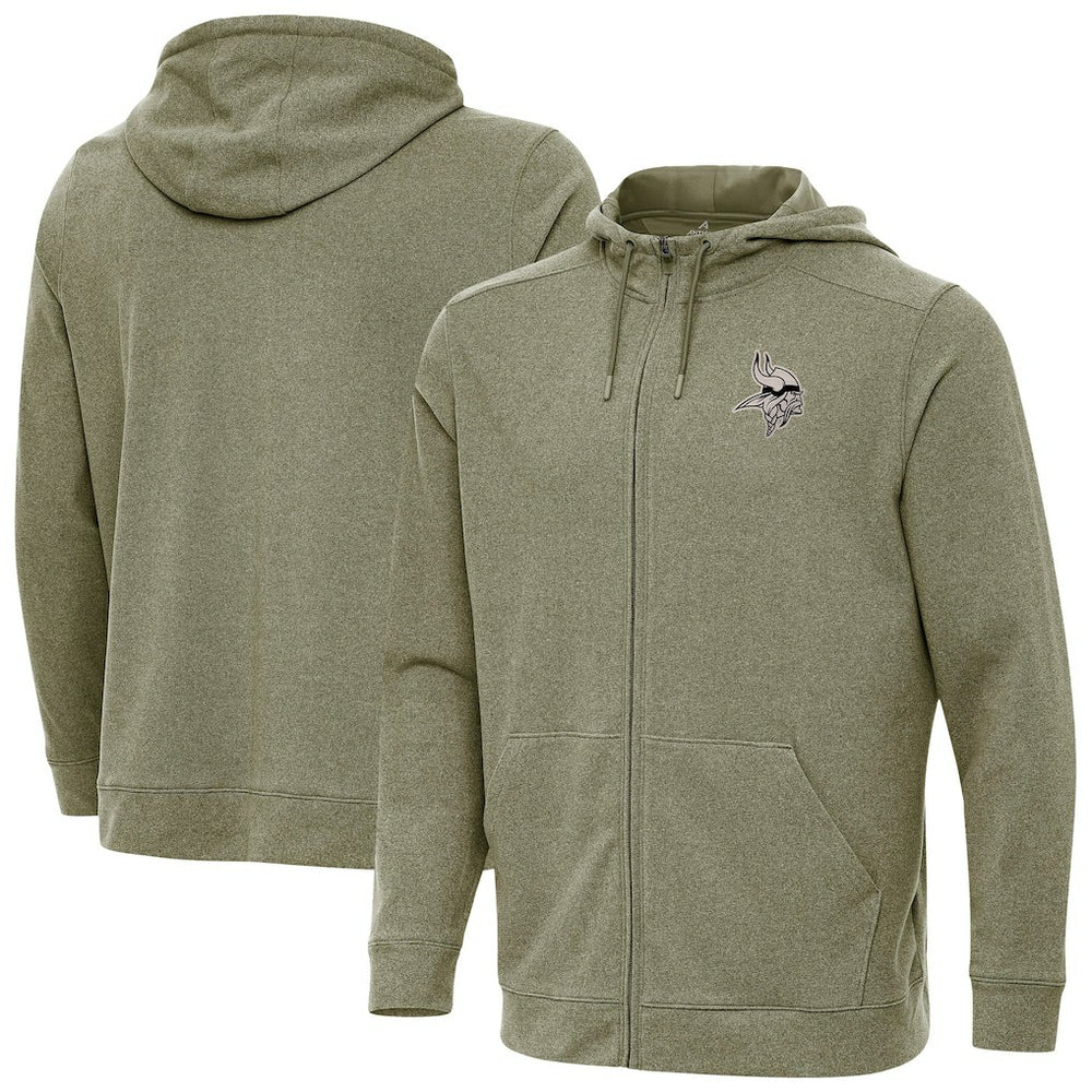 Minnesota Vikings Antigua Effortless Full-Zip Hoodie Jacket - Olive outlet
