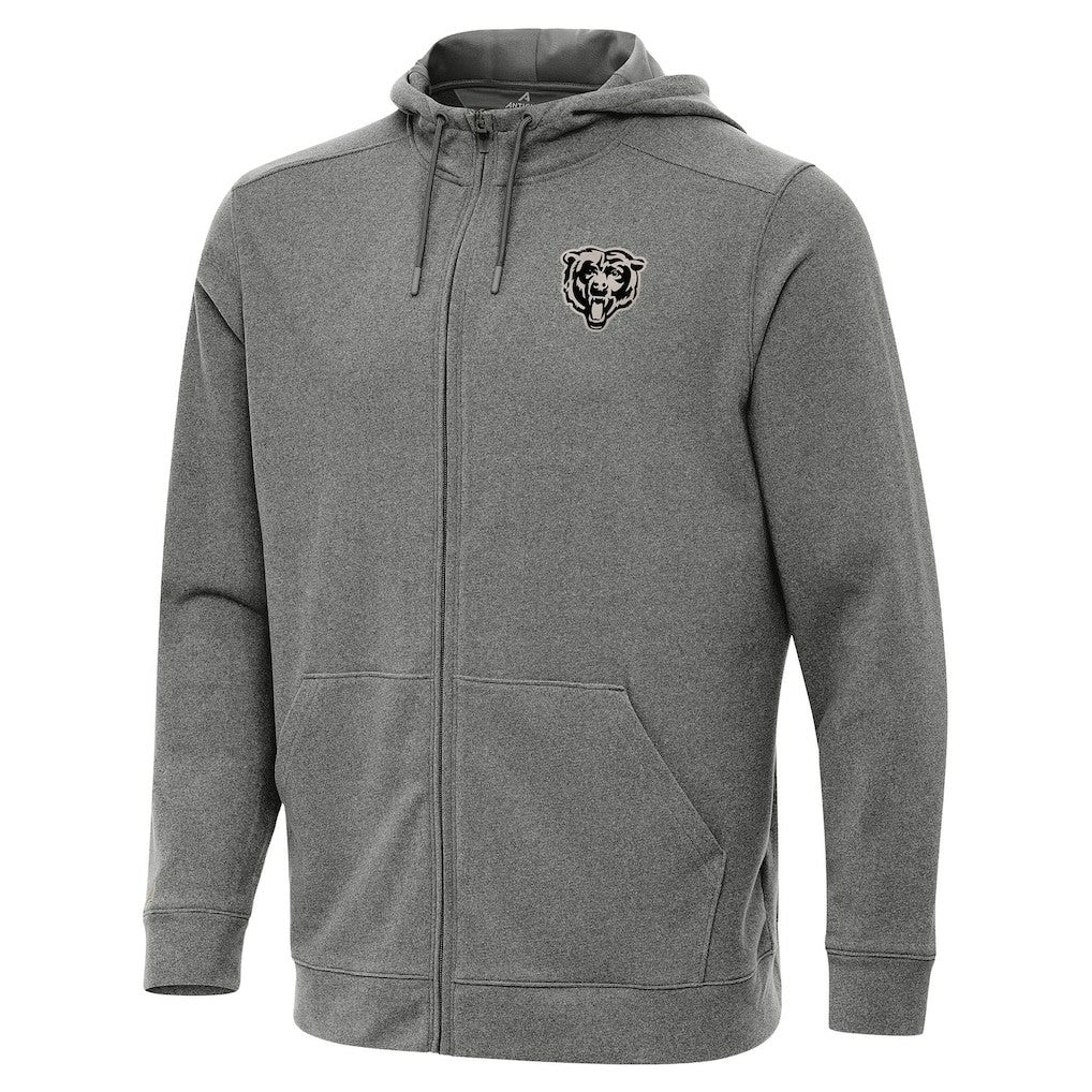 Chicago Bears Antigua Effortless Full-Zip Hoodie Jacket - Heather Black for sale