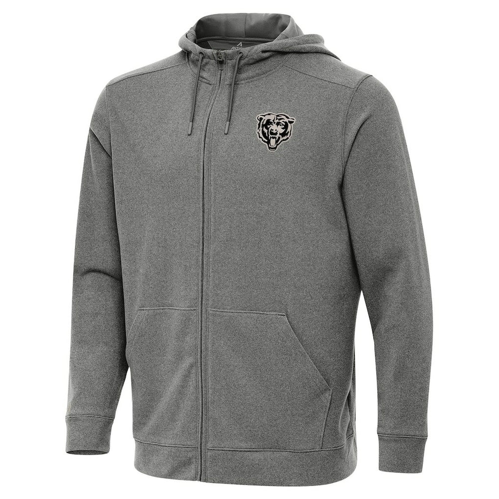 Chicago Bears Antigua Effortless Full-Zip Hoodie Jacket - Heather Black for sale