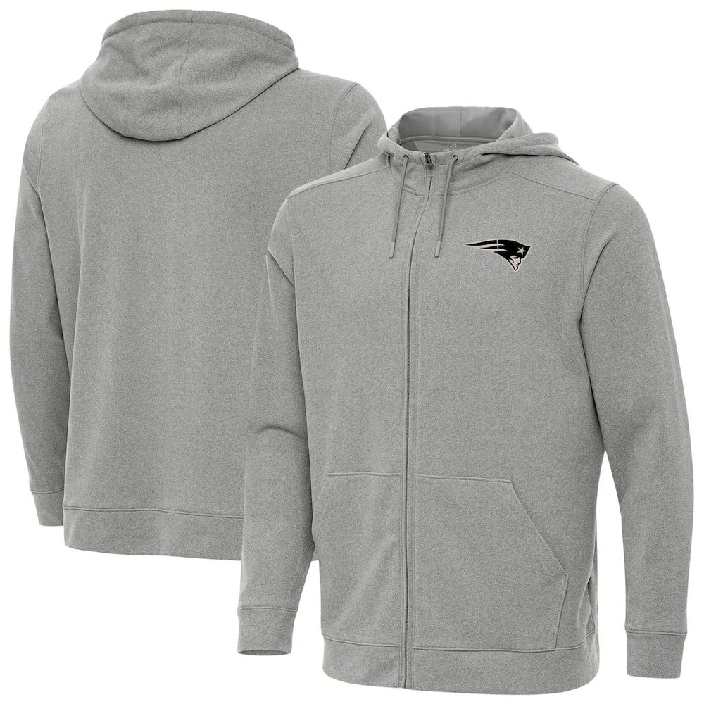 New England Patriots Antigua Effortless Full-Zip Hoodie Jacket - Heather Gray sale