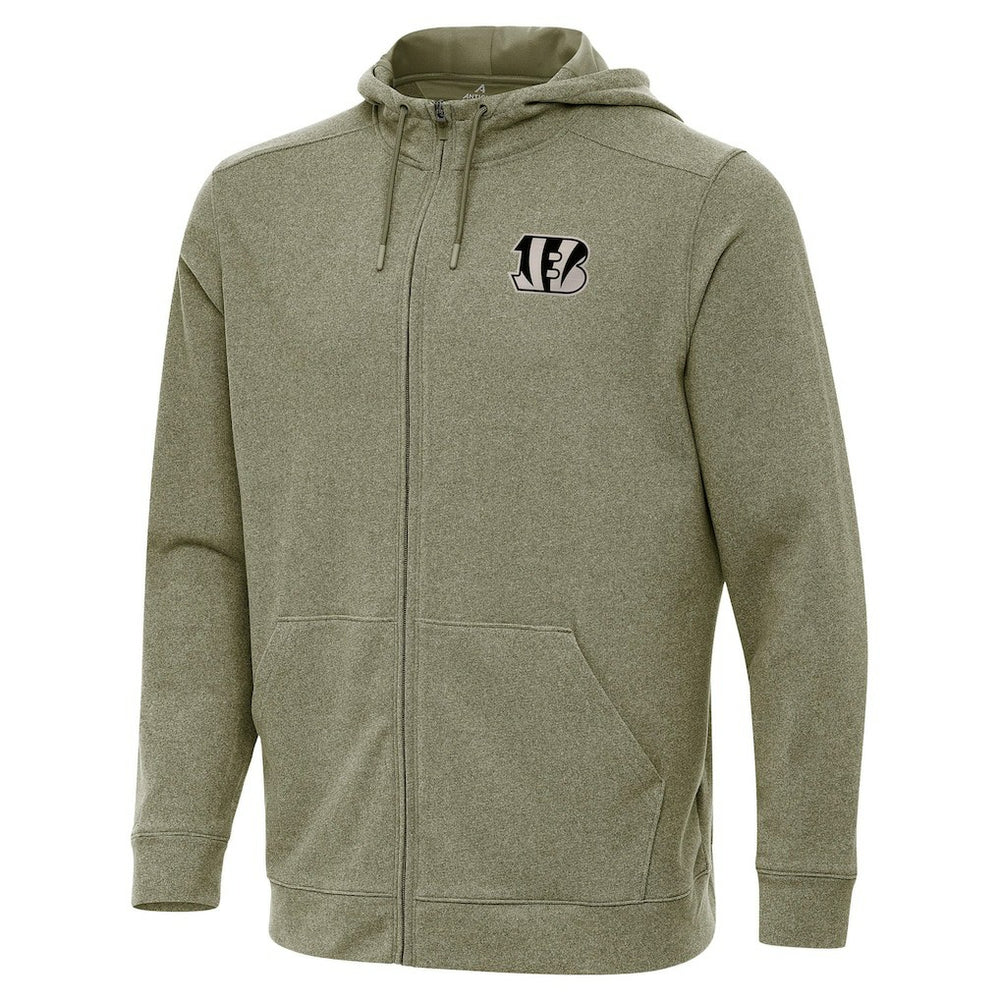 Cincinnati Bengals Antigua Effortless Full-Zip Hoodie Jacket - Olive for sale